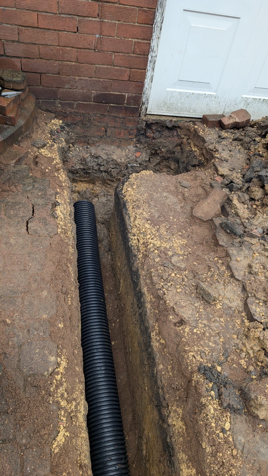 110 mm duct approaching the house