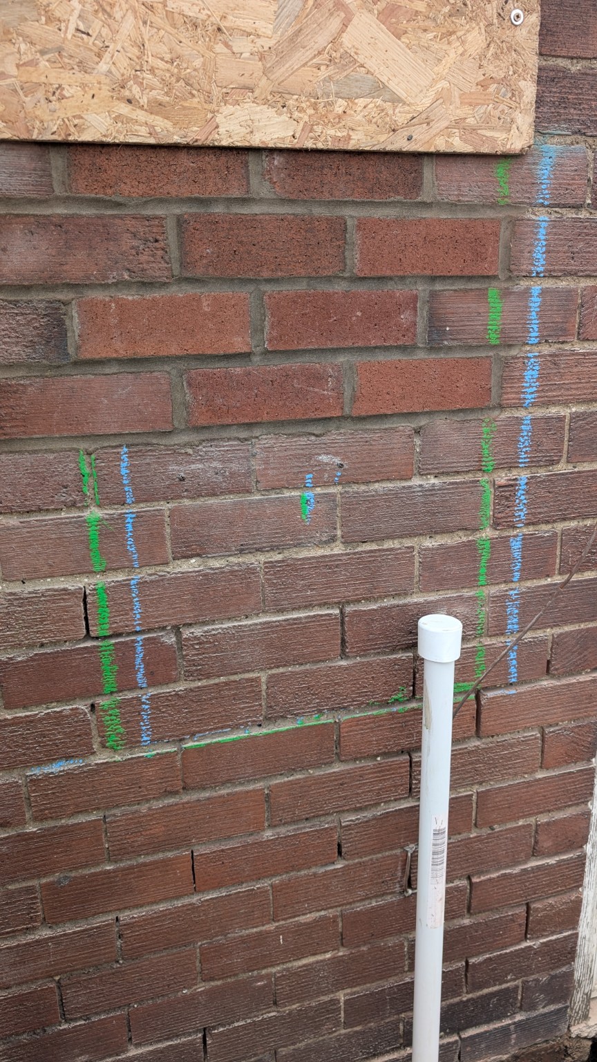 Window bricked up for the new meter box